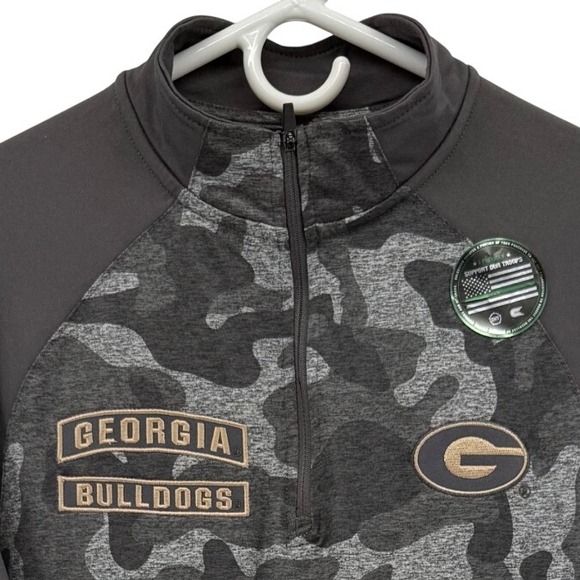 Colosseum Other - Colosseum Georgia Bulldogs OHT Camo 1/4 Zip Pullover Mens Small Grey NWT